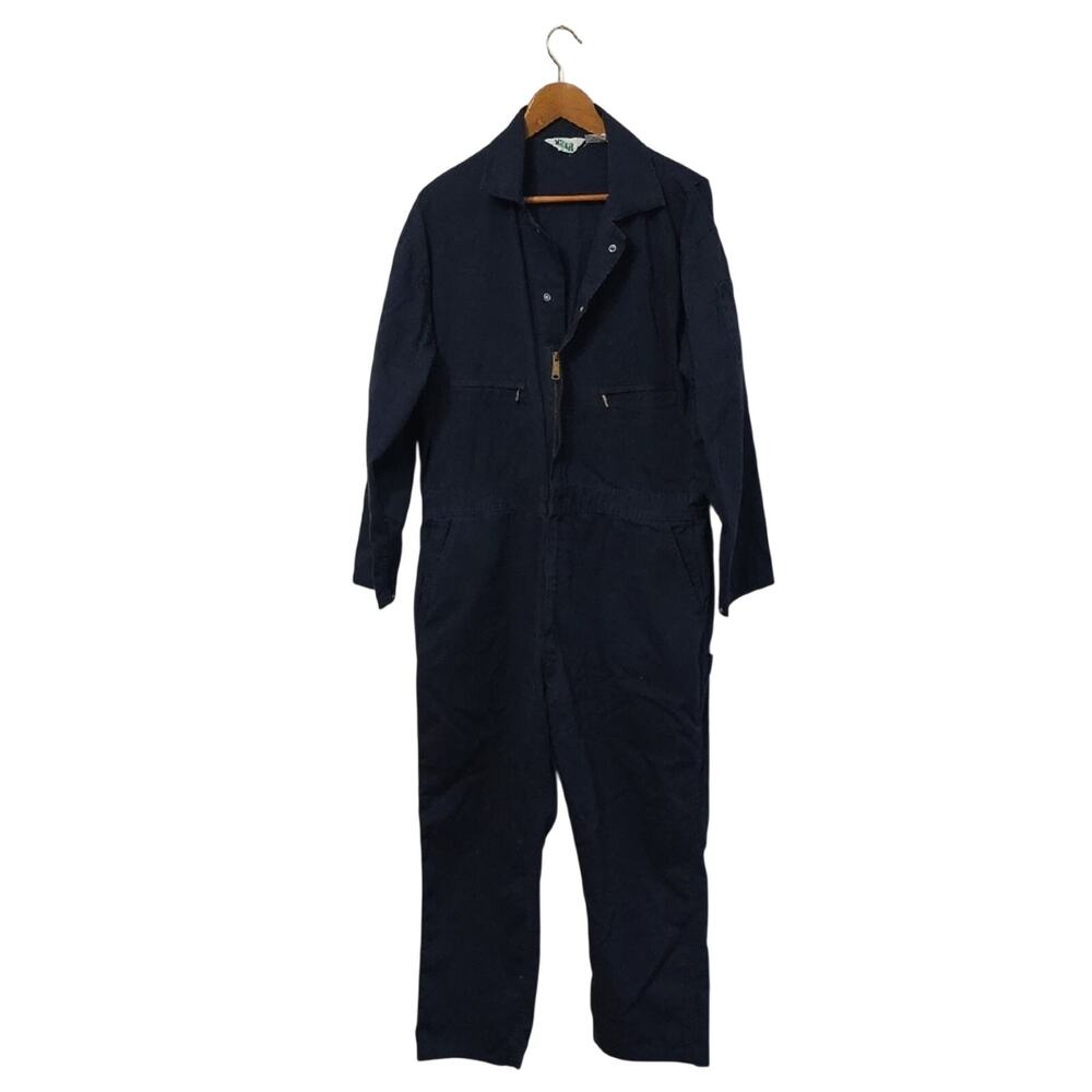 Vintage KEY Navy Blue Jumpsuit Coveralls Mens L/XL Regular Unisex Utililty